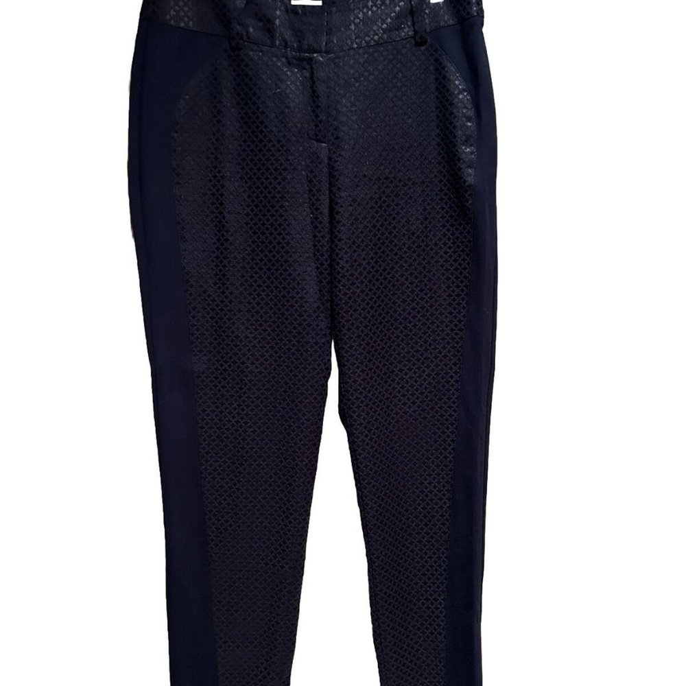 Designer Cache - Size 4 Pants Patterned Navy Tape… - image 1